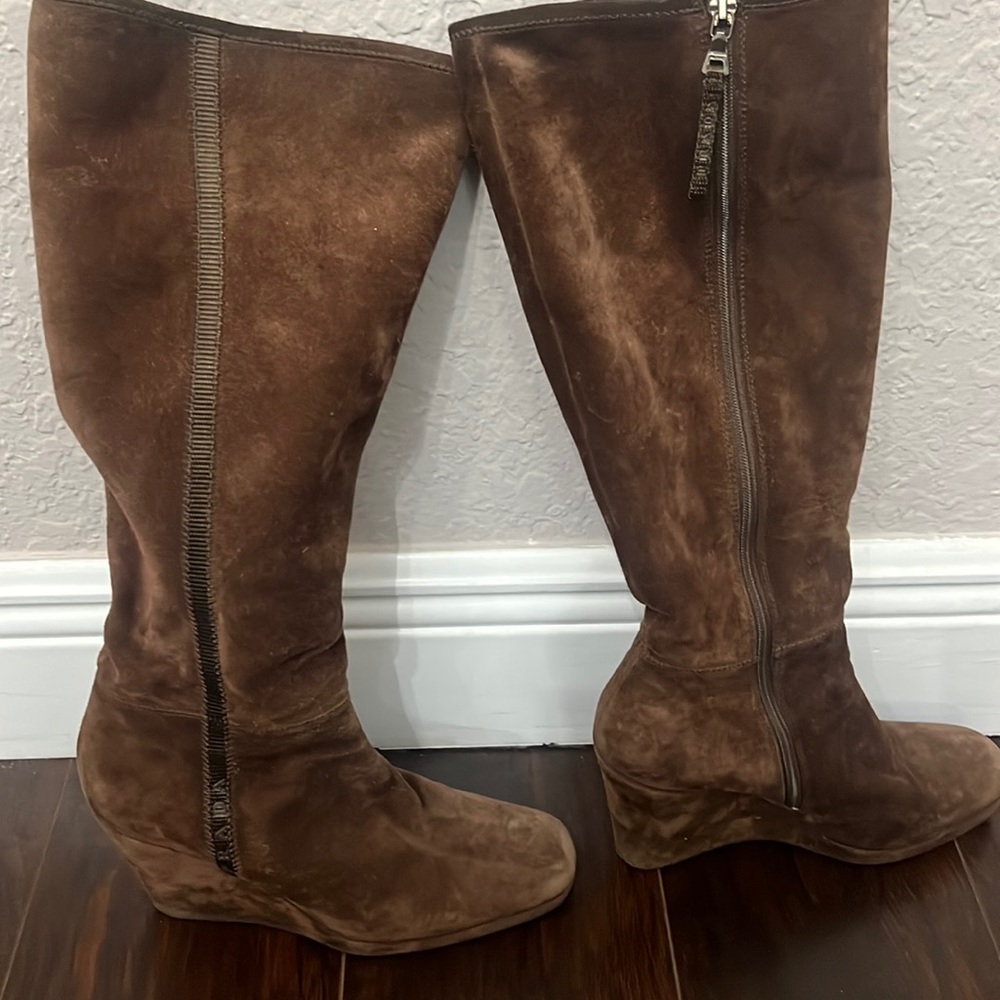 Authentic Prada brown suede boots size 6